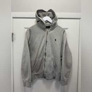 Polo Ralph Lauren Gray Full Zip Hoodie Cotton Knit